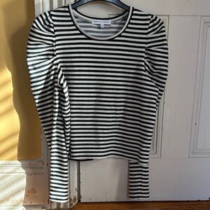 Rebecca Minkoff Black & White Striped Janine Sweatshirt